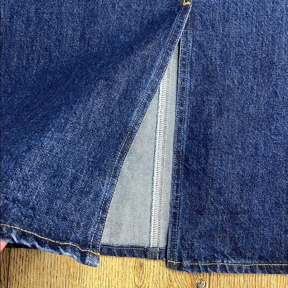 Goldsign Low Slung Dark Wash Midi Skirt Size 26 - Picture 9 of 9
